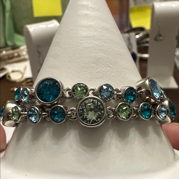 🧡RARE!!! Touchstone Crystal by Swarovski "Blue Sky” Glam Bracelet Circa 2014 🧡 - Picture 4 of 7